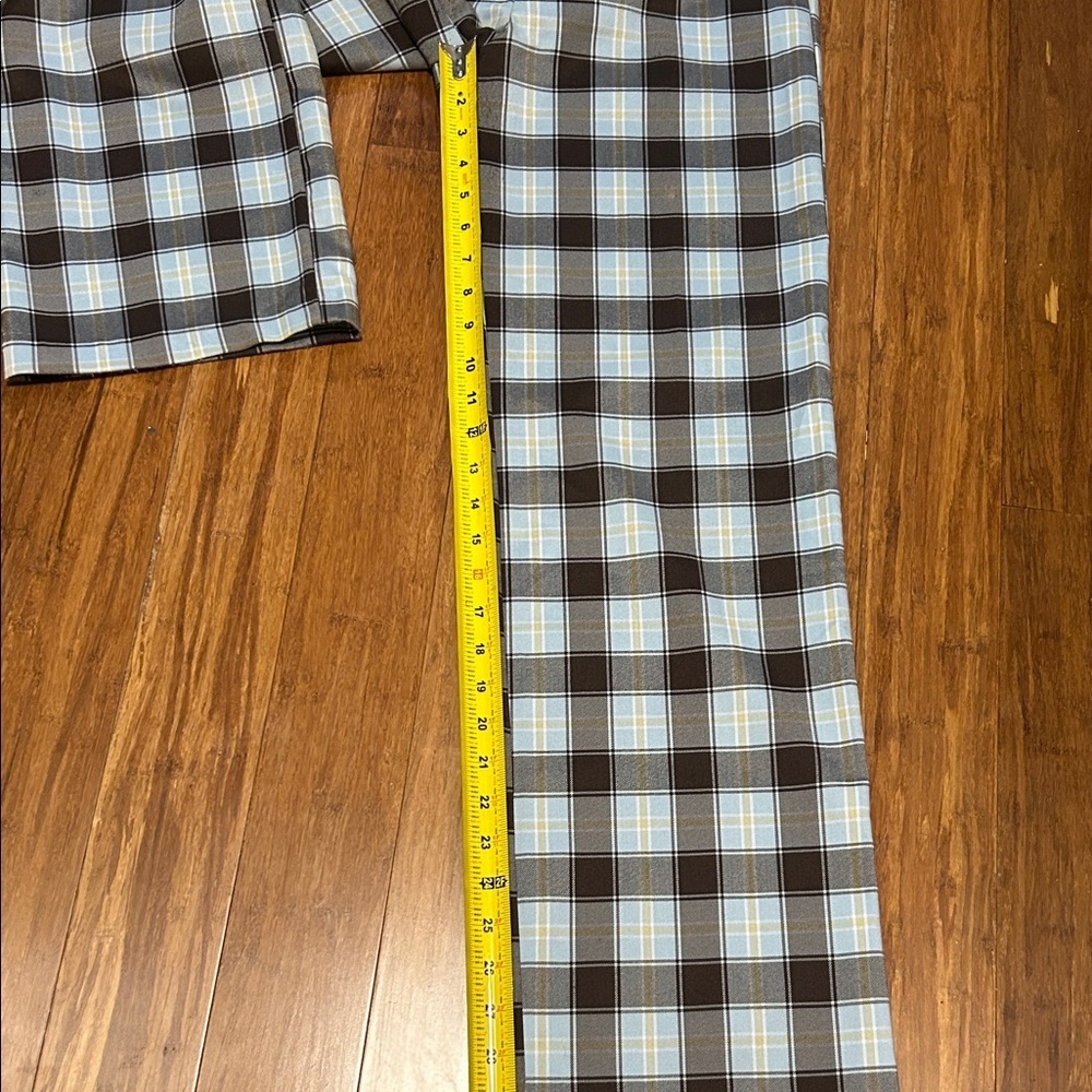 Urban Outfitters Checkered Trousers Size 2 Brown Cream Plaid Straight Leg Pants - Picture 5 of 10